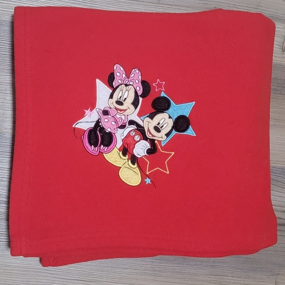 Disney Other - Vintage Disney Store, Mickey & Minnie, Red Plush, Throw Blanket 48” x 58”